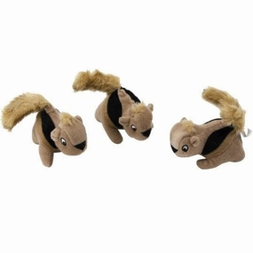 Outward Hound Squeakin' Squirrels Plush Dog Toys; 3 Pack