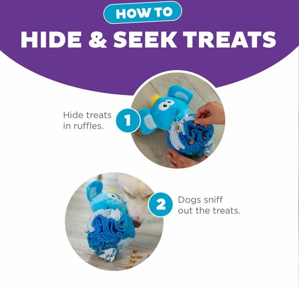 Outward Hound Stuff N' Snuffle Squeaky Plush Elephant Snuffle Ball Puzzle Toy for Dogs
