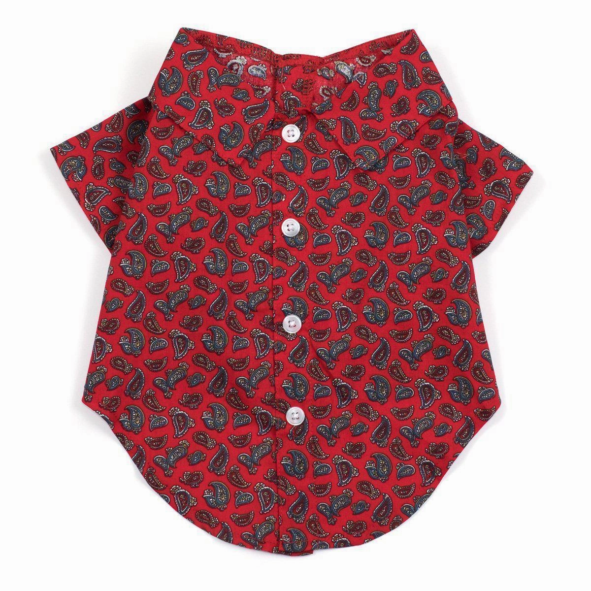 Paisley Red Dog Shirt Small