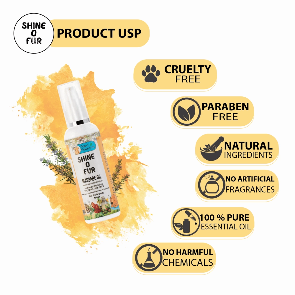 Papa Pawsome Shine O' Fur Massage Oil for Dog