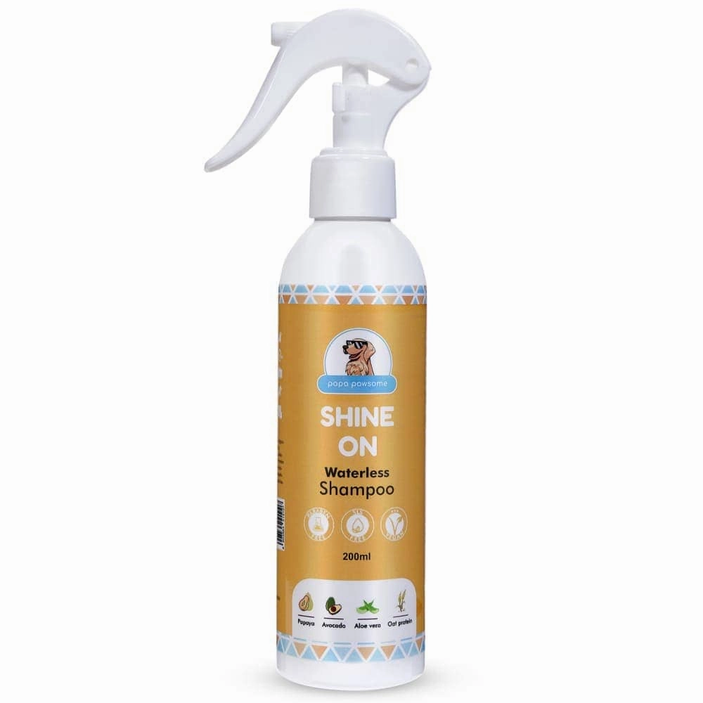 Papa Pawsome Shine On Waterless Shampoo and Braided Rope Ball for Dogs