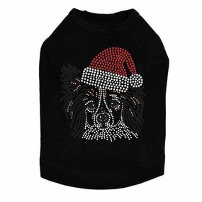 Papillon Santa Rhinestone Dog Tank