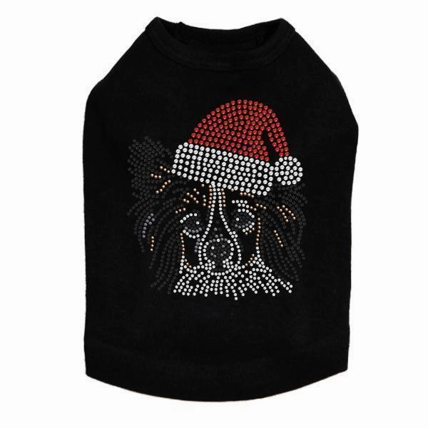 Papillon Santa Rhinestone Dog Tank