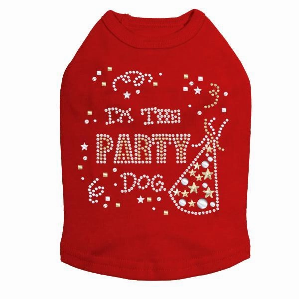 Party Dog Rhinestone Dog Tank