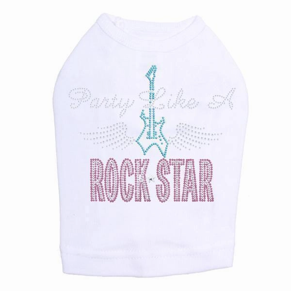 Party Like A Rockstar Rhinestone Dog Tank