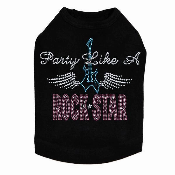 Party Like A Rockstar Rhinestone Dog Tank