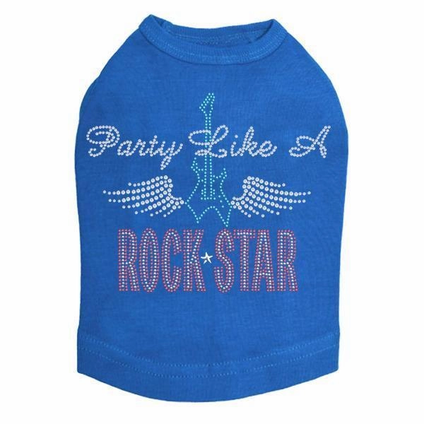 Party Like A Rockstar Rhinestone Dog Tank