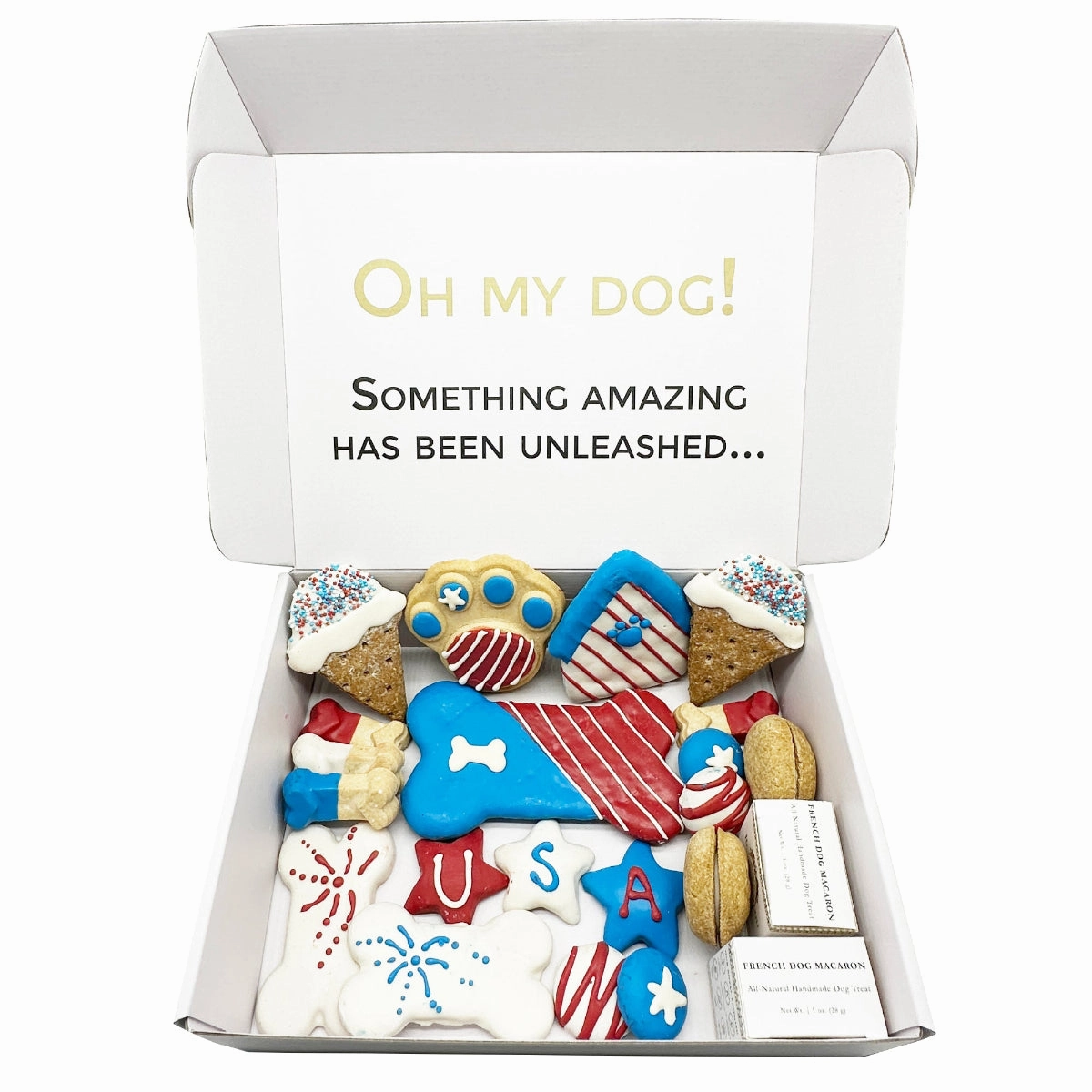 Patriotic Dog Treats Gift Box