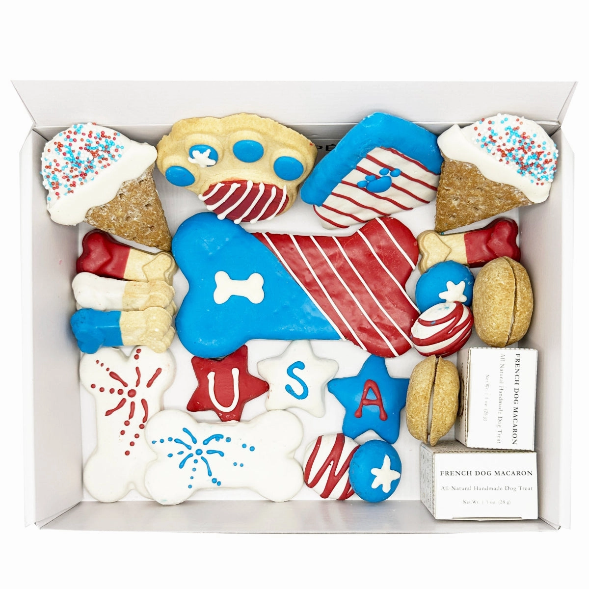 Patriotic Dog Treats Gift Box