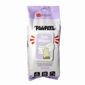 Pawpaya Vanilla Scented Wipes for Dogs and Cats