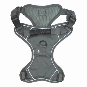 Pawpourri Adjustable Reflective Padded Harness for Dogs (Grey)