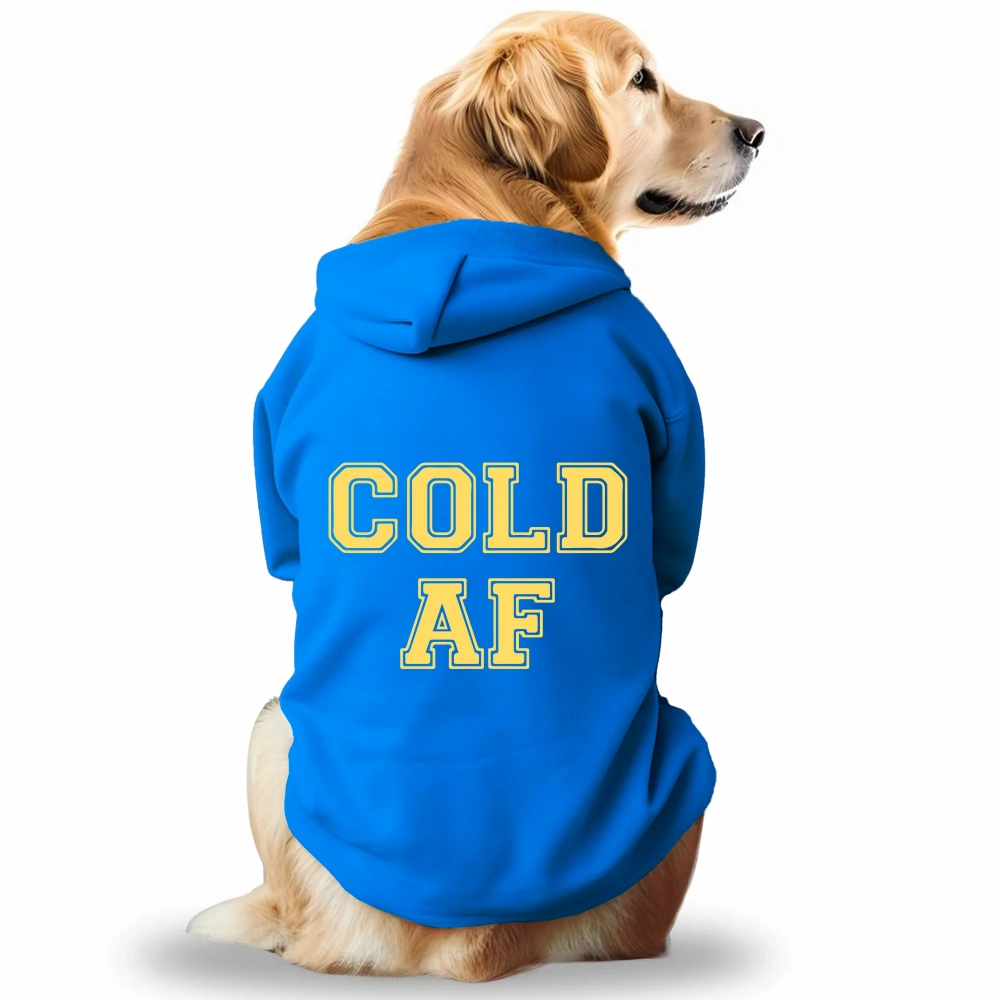 Pawsindia Cold AF Hoodie for Dogs (Blue)