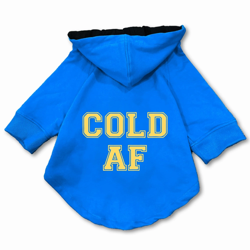 Pawsindia Cold AF Hoodie for Dogs (Blue)