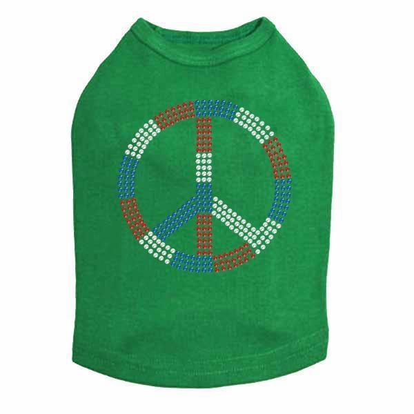 Peace USA Rhinestone Dog Tank