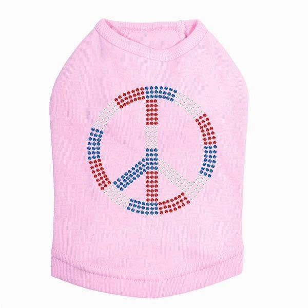 Peace USA Rhinestone Dog Tank