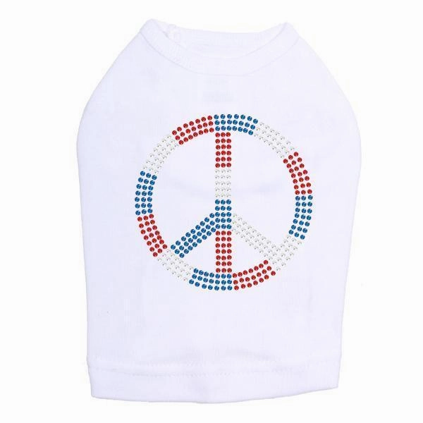 Peace USA Rhinestone Dog Tank