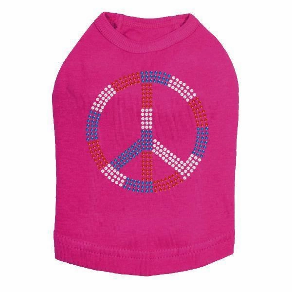 Peace USA Rhinestone Dog Tank