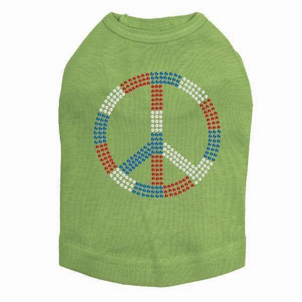 Peace USA Rhinestone Dog Tank