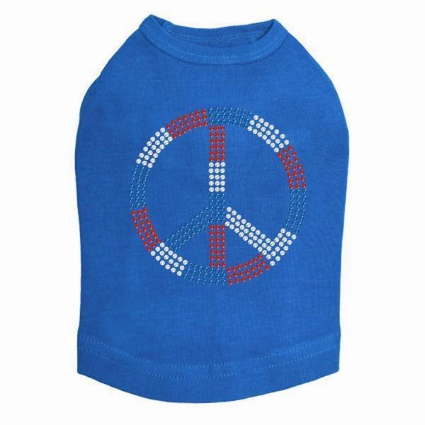 Peace USA Rhinestone Dog Tank