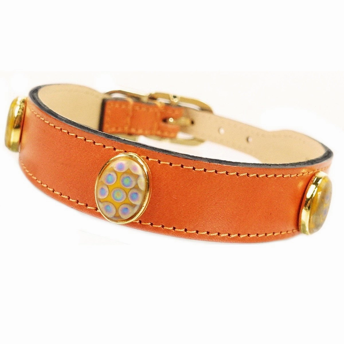 Peacock Collection Dog Collar Tangerine