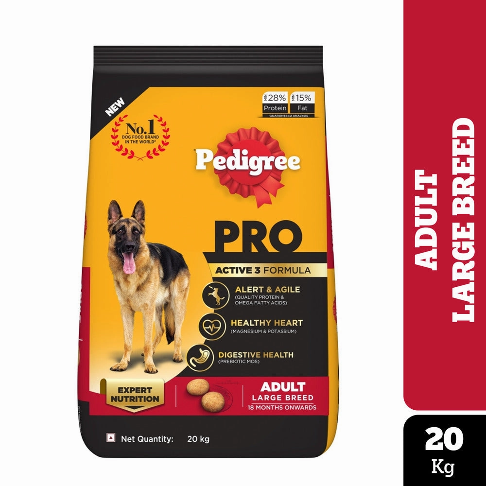 Pedigree PRO Active Adult Large Breed Dry Food, Pedigree Chicken Liver Gravy Dogs Wet Food Combo
