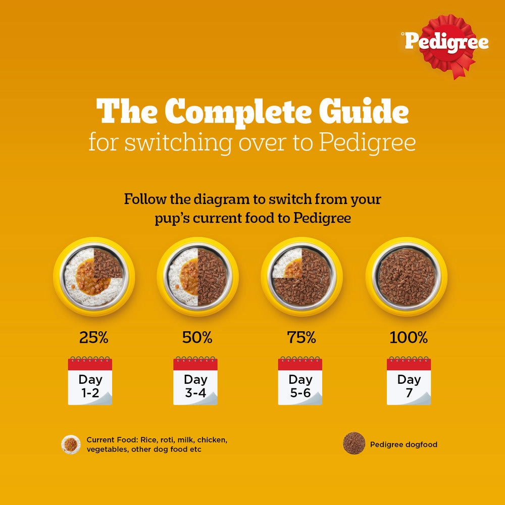 Pedigree PRO Large Breed Puppy Dry Food, Pedigree Chicken Liver Gravy Adult Dog Wet Food Combo