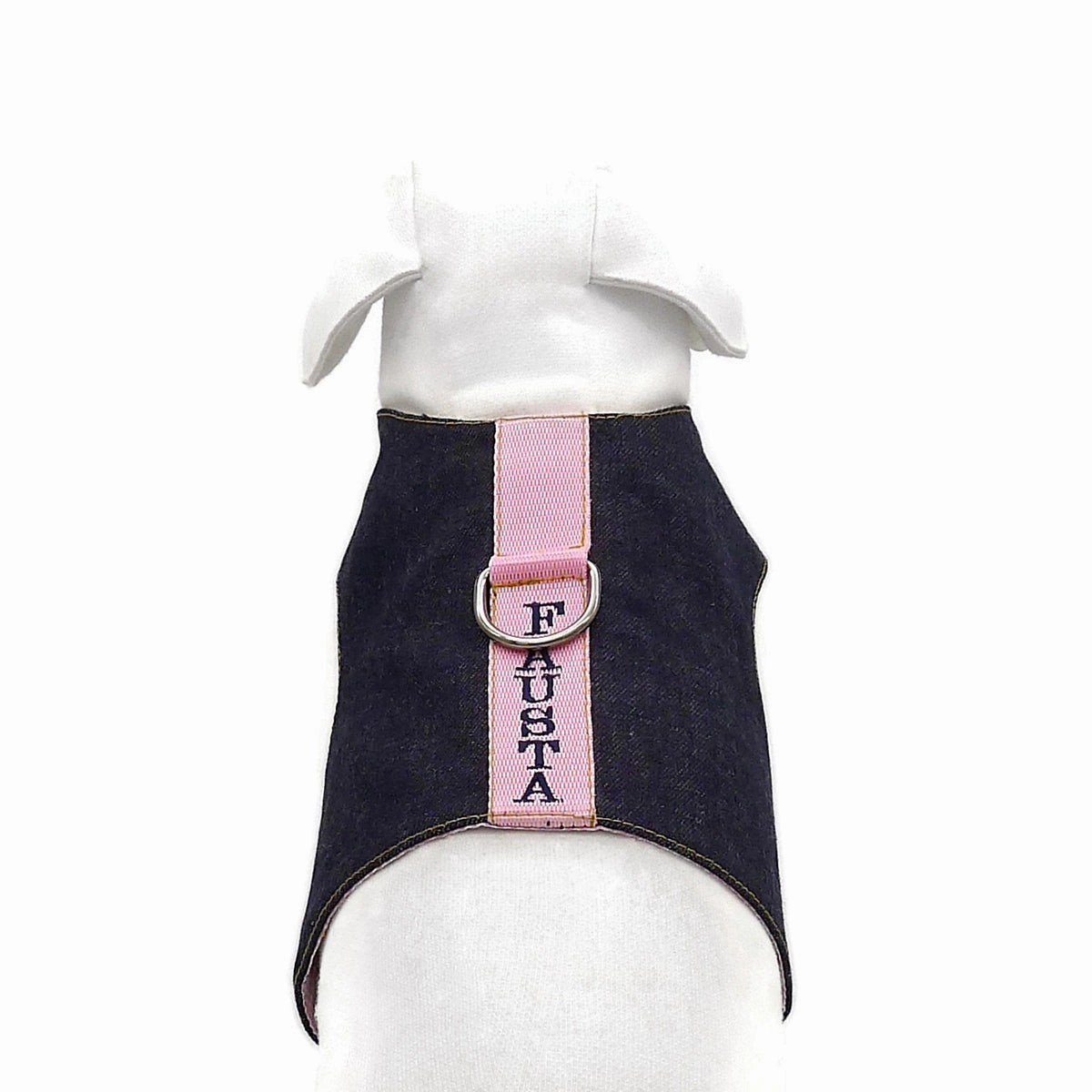 Personalized Denim Dog Harness Vest