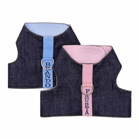Personalized Denim Dog Harness Vest