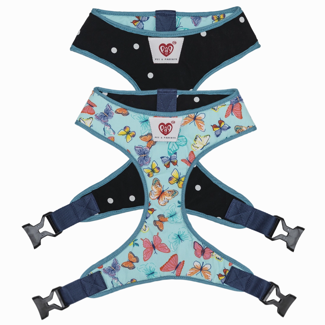 Pet And Parents Butterfly and Polka Reversible Harness for Dogs