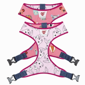 Pet And Parents Pink Faces Reversible Harness for Dogs