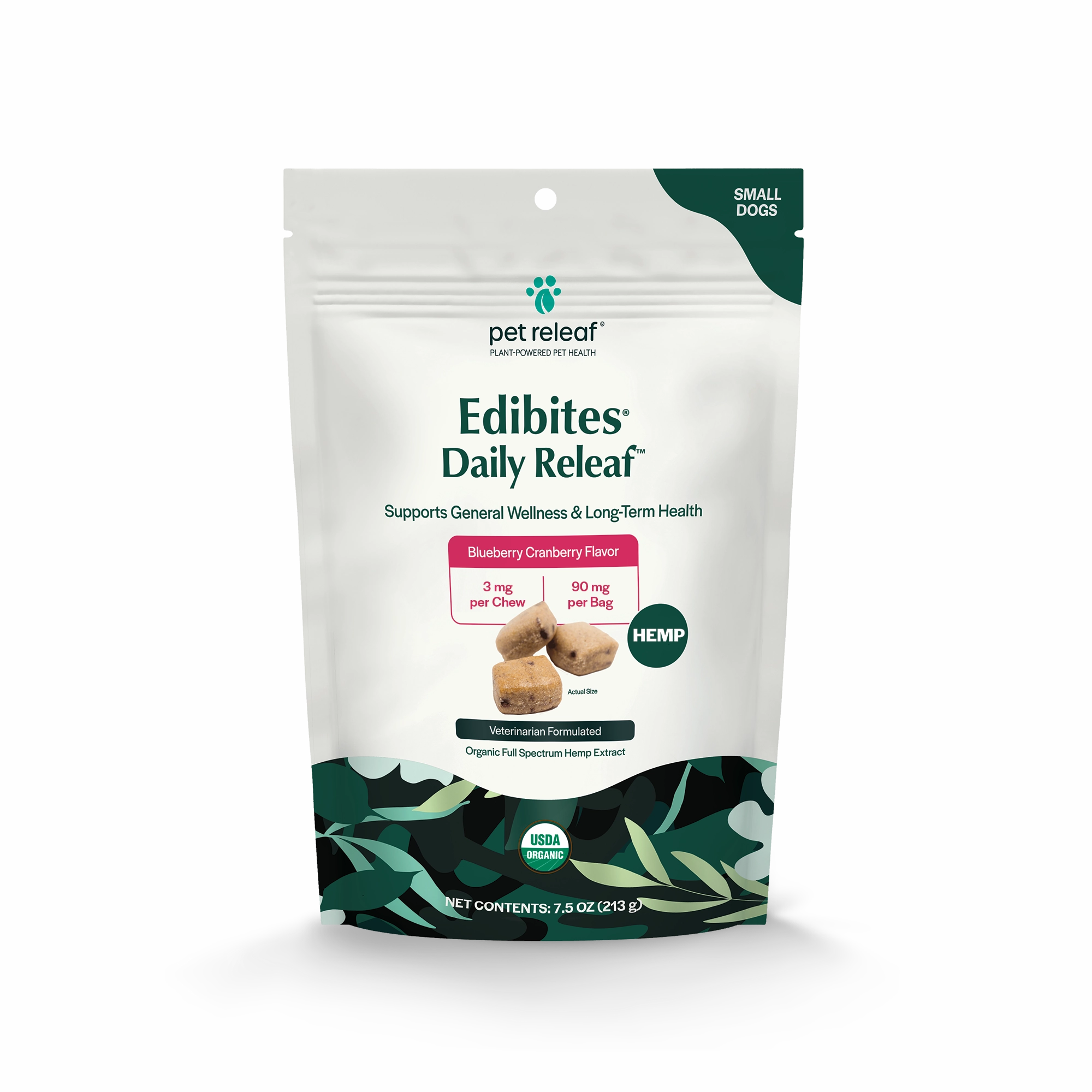 Pet Releaf Daily Releaf Edibites Blueberry & Cranberry Flavor for Small Dogs