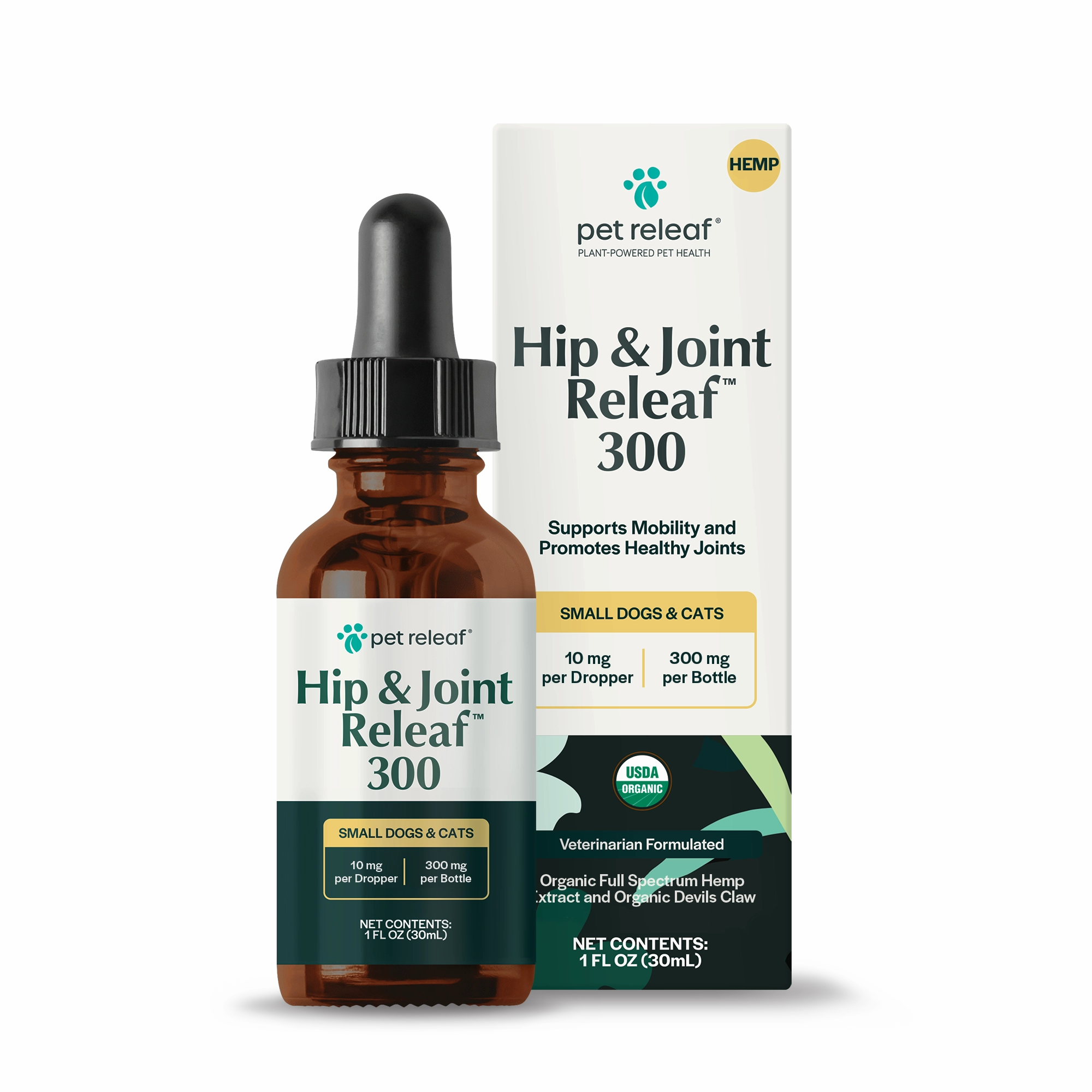 Pet Releaf Hip & Joint Releaf 300mg Hemp Oil for Dogs & Cats
