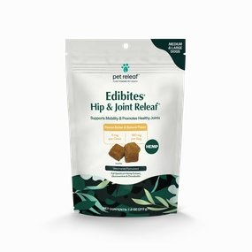 Pet Releaf Hip & Joint Releaf Edibites Peanut Butter & Banana Flavor for Medium & Large Dogs