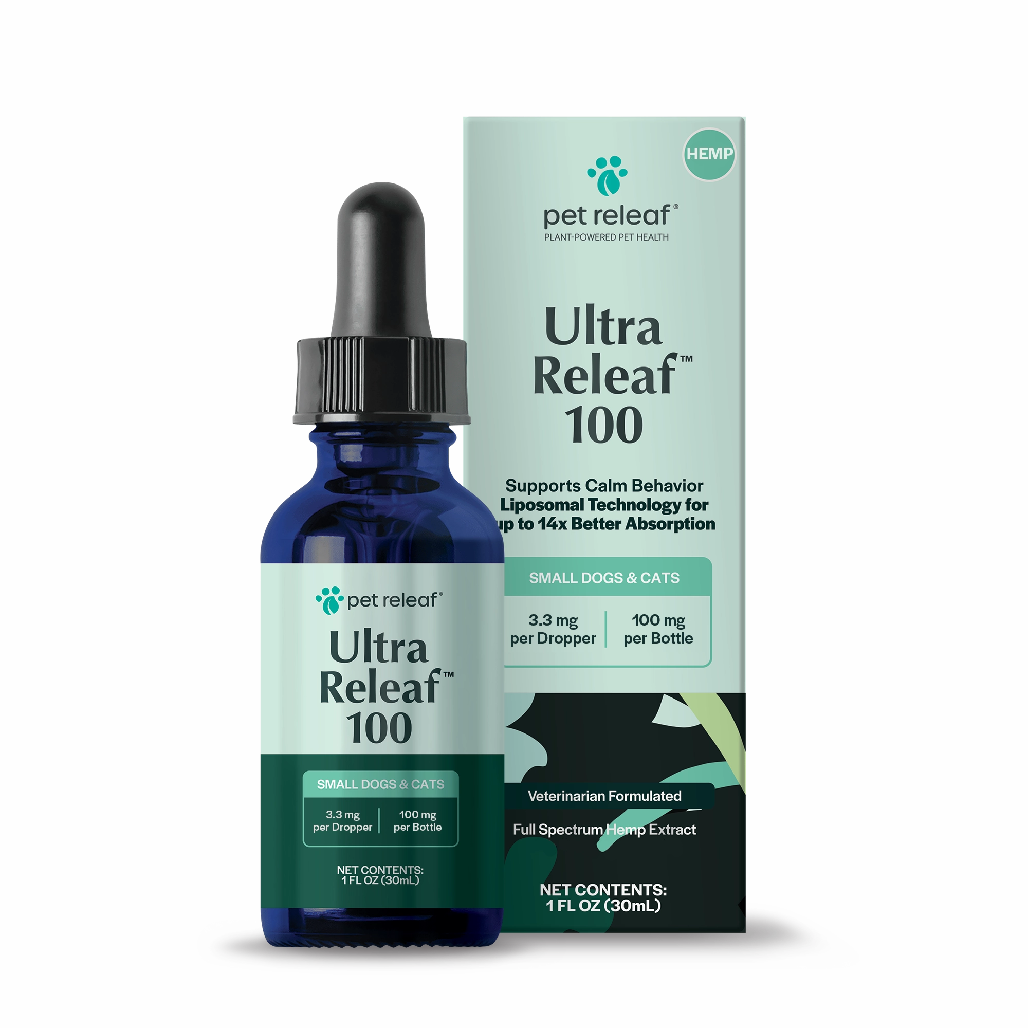 Pet Releaf Ultra Releaf Hemp Oil 100 For Small Dogs & Cats