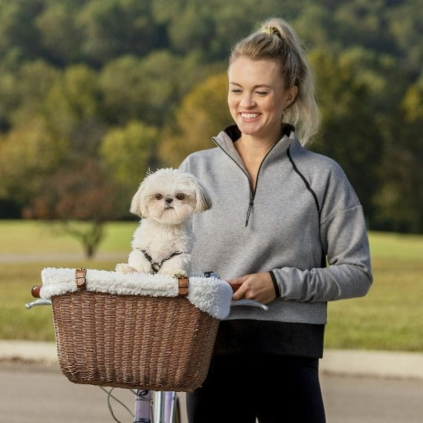 PetSafe Happy Ride Wicker Bicycle Basket for Dogs
