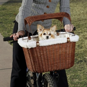 PetSafe Happy Ride Wicker Bicycle Basket for Dogs