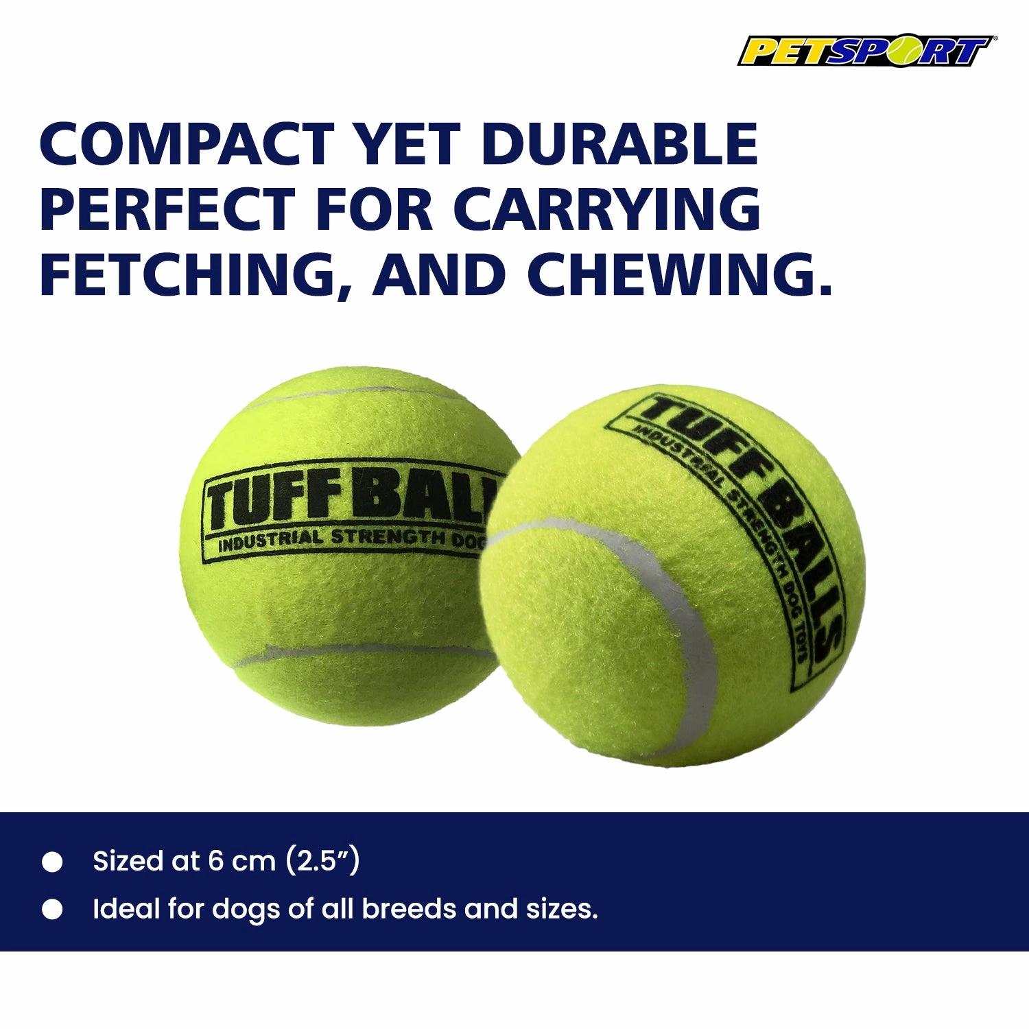 PetSport Tuff Balls Toy for Dogs (Yellow)