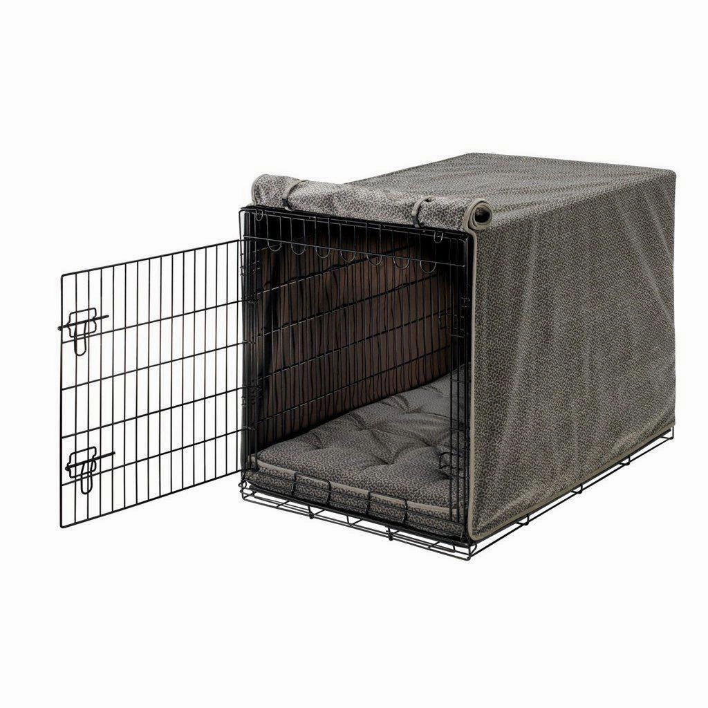 Pewter Bones Microvelvet Dog Crate Cover