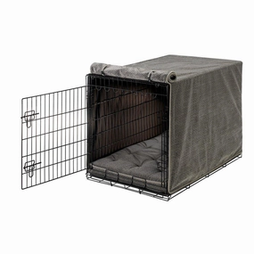 Pewter Bones Microvelvet Dog Crate Cover