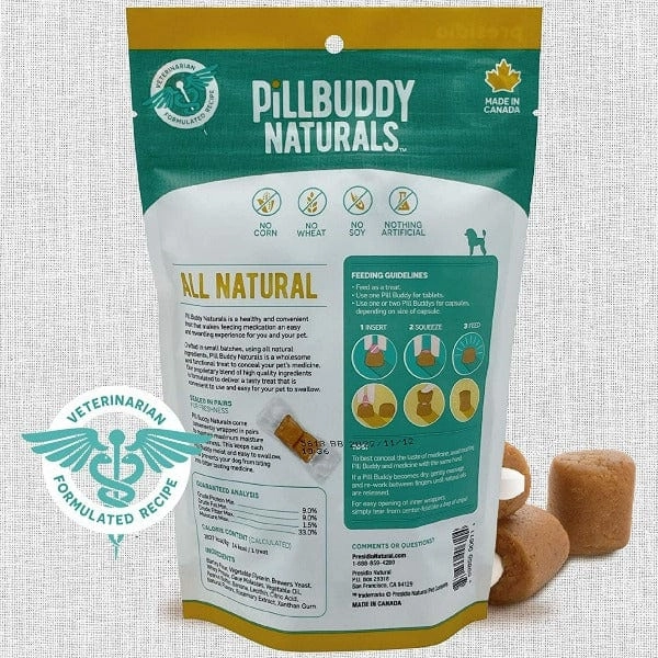 Pill Buddy Naturals Pill Hiding Treat for Dogs; Peanut Butter & Banana Recipe