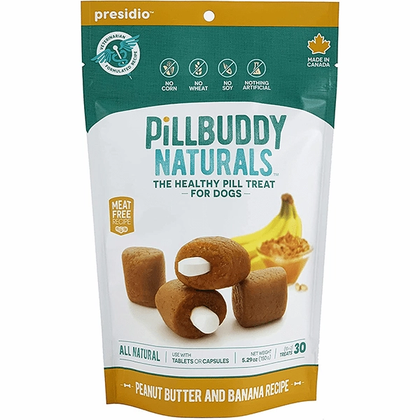 Pill Buddy Naturals Pill Hiding Treat for Dogs; Peanut Butter & Banana Recipe
