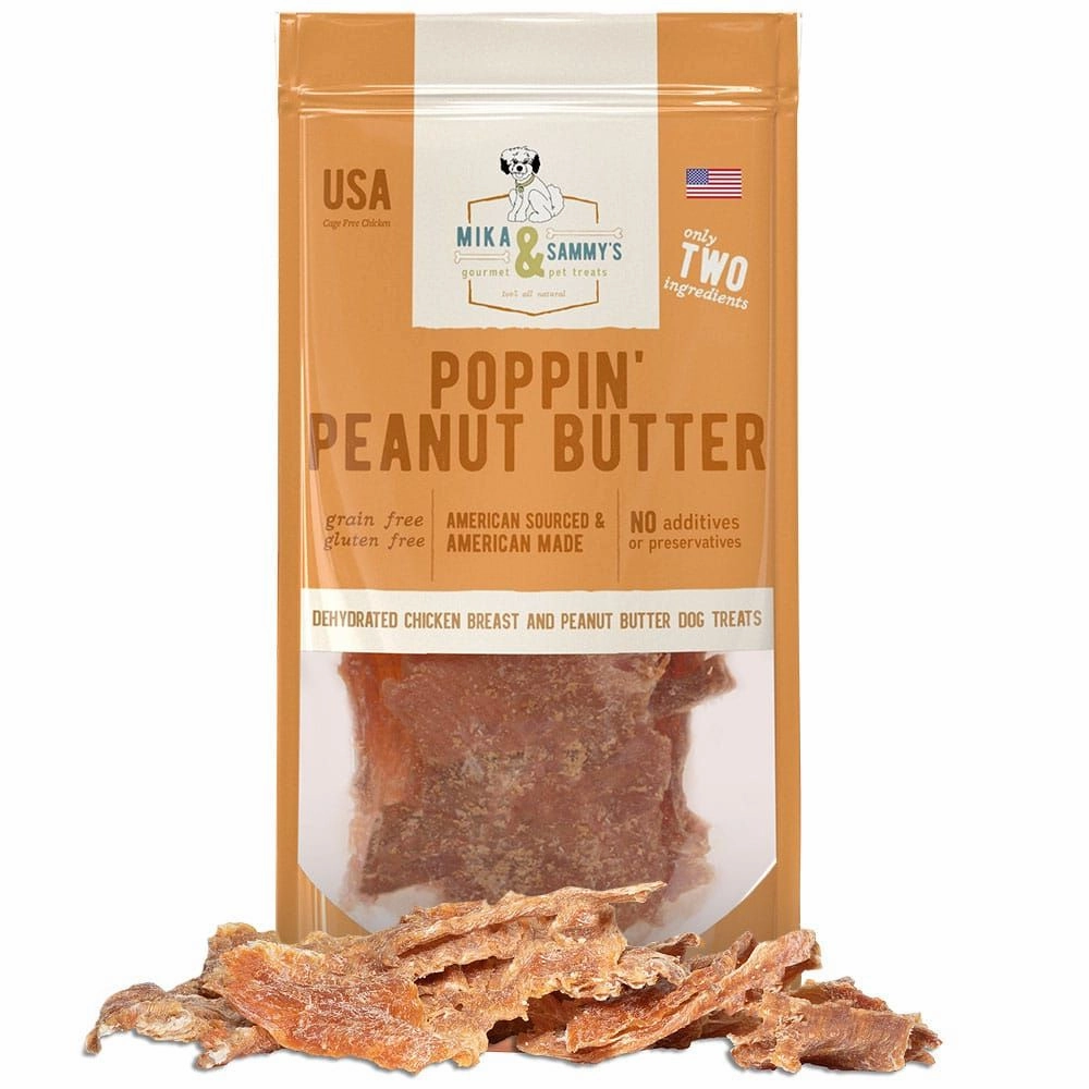 Poppin Peanut Butter Jerky Dog Treats