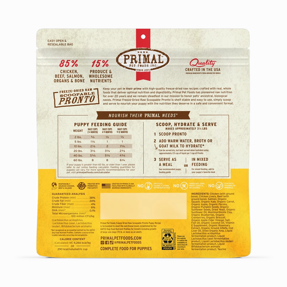 Primal Pronto Puppy Recipe Freeze-Dried Raw Dog Food