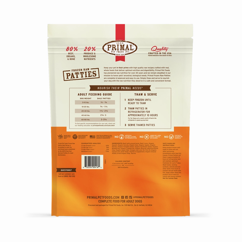 Primal Raw Frozen Beef Formula For Dogs