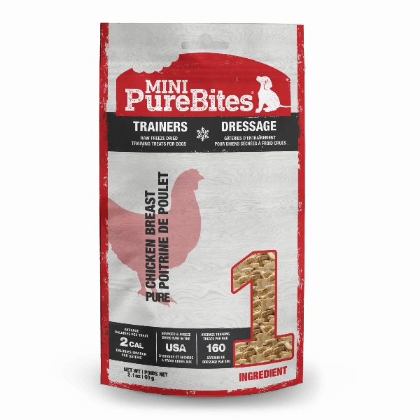 PureBites Freeze Dried Mini Training Chicken Breast Dog Treats, 60g