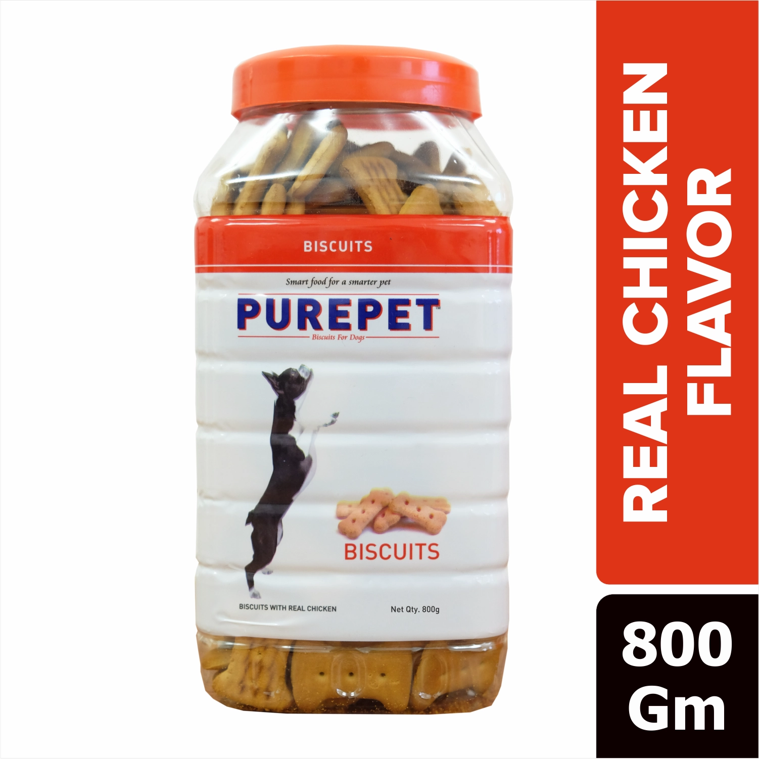 Purepet Chicken Flavour Real Chicken Biscuit and Henlo Chicken Jerky Dog Treats Combo