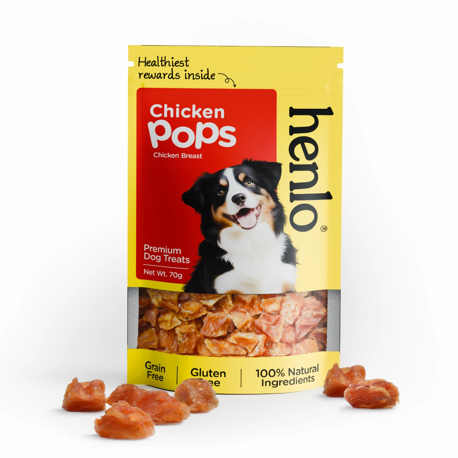 Purepet Chicken Flavour Real Chicken Biscuit and Henlo Chicken Pops Dog Treats Combo