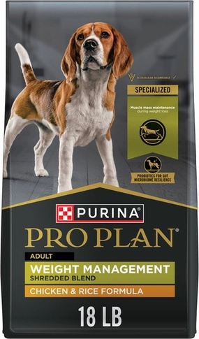 Purina Pro Plan Adult Shredded Blend Weight Management Chicken & Rice Formula Dry Dog Food