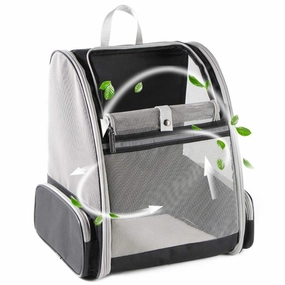QPets Expandable Backpack for Dogs and Cats (Grey)