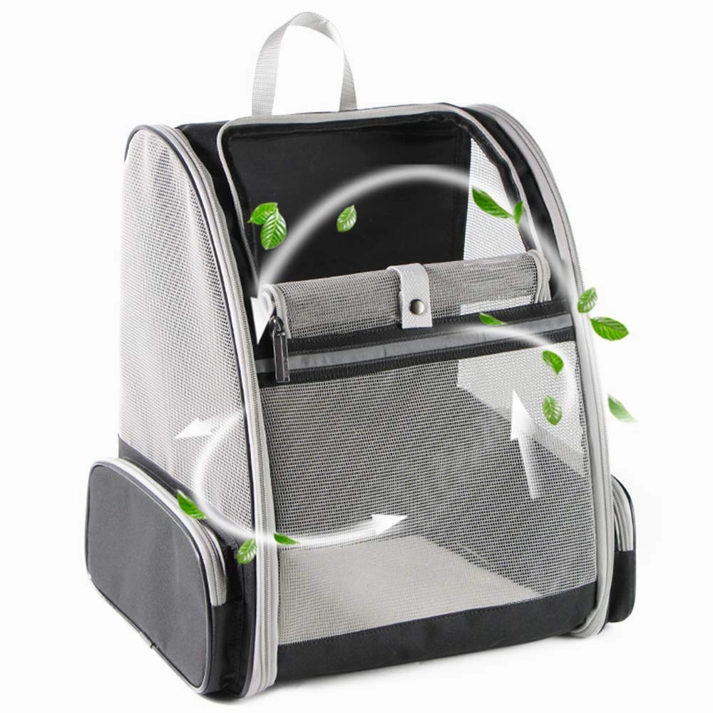 QPets Expandable Backpack for Dogs and Cats (Grey)